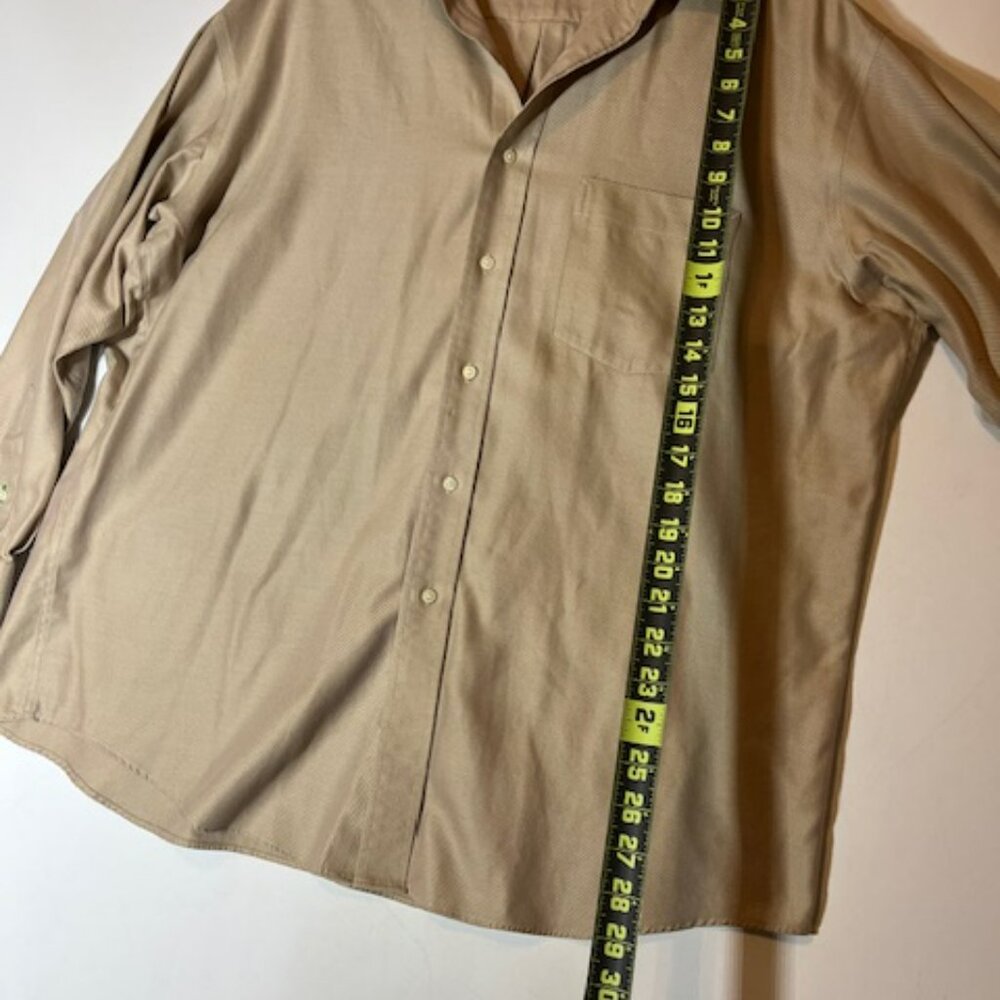 Tommy Hilfiger Lifetime Collar Gold Twill Tailored Dress Shirt Sz 16 1/2" 33" - Picture 5 of 5